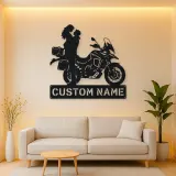 Personalized Adventure Motorcycle Couple Metal Wall Art