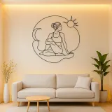 Twisted Chair Flow Metal Wall Art | Yoga and Meditation Wall Decor