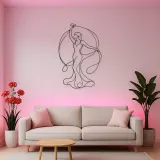 Woman with Silk Ribbon Metal Wall Art | Feminine Figure Wall Decor