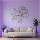 Reclining Flower Pose Metal Wall Art | Botanical Woman Wall Decor