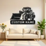 Personalized Compact Wheel Loader Low Bucket Metal Wall Art