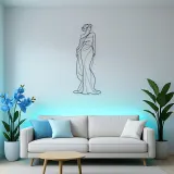 Shoulder Drape Elegance Metal Wall Art | Fashion Figure Wall Decor