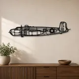 Silhouette d'avion B-25H en métal, Décoration murale en métal, Décor aéronautique, Cadeau pour aviateur