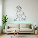 Wedding Veil Embrace Metal Wall Art | Romantic Couple Decor