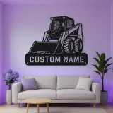Personalized Skid Steer Loader Front Bucket Metal Wall Art