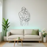 Back Hug Lovers Metal Wall Art | Romantic Couple Decor
