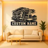 Personalized Car Carrier Semi Truck Metal Wall Art
