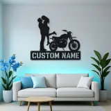 Personalized Dirt Bike Lifted Couple Metal Wall Art