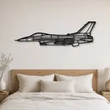 Silhouette d'avion F-16C Missiles en métal, Décoration murale aéronautique