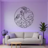 Sevillana Fan Dance Metal Wall Art | Dance Silhouette Wall Decor