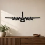 Silhouette d'avion C-130H Hercules Front en métal, Décoration murale en métal, Décor aéronautique, Décor d'aviation
