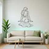 Seated Back Muse Metal Wall Art | Feminine Figure Wall Decor