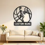 Insegna in metallo personalizzata con slam dunk di basket