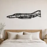 Silhouette d'avion F-4E Phantom en métal, Décoration murale en métal, Décor aéronautique, Décor d'aviation