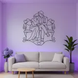 Bench Cuddle Pair Metal Wall Art | Romantic Couple Decor