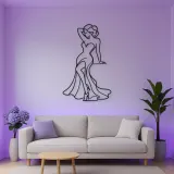 Classic Pinup Silhouette Metal Wall Art | Fashion Figure Wall Decor