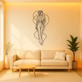 Sleek Fitted Outfit Metal Wall Art | Fashion Figure Wall Decor