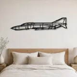 Silhouette d'avion F-4C Phantom II en métal, Décoration murale en métal, Décor aéronautique, Décor d'aviation