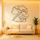 Contemporary Duet Curve Metal Wall Art | Couple Dance Wall Decor