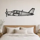 Silhouette d'avion PA-28 Cherokee en métal, Décoration murale en métal, Décor aéronautique, Décor d'aviation
