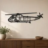 Silhouette en métal d'avion SH-3 Sea King, décoration murale en métal, décoration aéronautique, décoration d'aviation