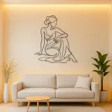 Poised Seated Woman Metal Wall Art | Fashion Figure Wall Decor