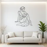 Seated Evening Muse Metal Wall Art | Fashion Figure Wall Decor