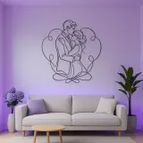 Forehead Kiss Couple Metal Wall Art | Romantic Couple Decor