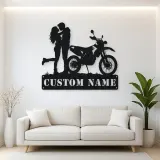 Personalized Dual Sport Motorcycle Couple Metal Wall Art
