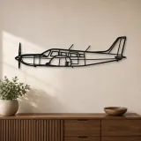 Silhouette d'avion PA-32R-301 Saratoga HP II en métal, Décoration murale en métal, Décor aéronautique, Décor d'aviation