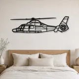 Insegna in metallo silhouette aereo Dauphin AS365N3+, Silhouette aereo in metallo, Decorazione parete aviatore, Decorazione aviazione