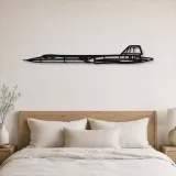 Silhouette in Metallo dell'Aereo SR71 BlackBird, Insegna in Metallo, Decorazione da Parete Aeronautica, Decorazione per Aviatori