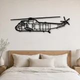 Silhouette en métal d'avion SH-3 Sea King, décoration murale en métal, décoration aéronautique, décoration d'aviation