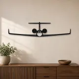 Insegna in metallo silhouette dell'aereo G550 Front, Silhouette di aerei in metallo, Decorazione da parete aviatore