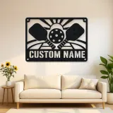 Personalized Pickleball Metal Wall Art with Sunrise Court