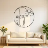 Décoration murale en métal Half Moon Balance | Décor mural pour le yoga et la méditation