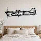 Silhouette d'avion Tempest en métal, Décoration murale en métal, Décor aéronautique, Décor d'aviation