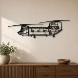 Silhouette en métal d'avion Chinook CH-47, Décoration murale en métal, Décor aéronautique, Cadeau pour aviateur