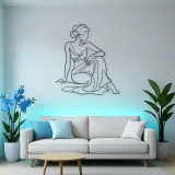 Poised Seated Woman Metal Wall Art | Fashion Figure Wall Decor