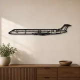 Insegna in metallo silhouette aereo CRJ900, Silhouette aereo in metallo, Decorazione parete aviatore, Decorazione aviazione