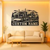 Personalized Heavy Haul Truck and Bulldozer Metal Wall Art