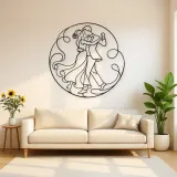 Gentle Spin Couple Metal Wall Art | Romantic Couple Decor