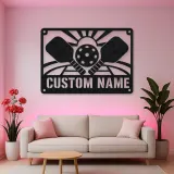 Personalized Pickleball Metal Wall Art with Sunrise Court