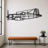 Insegna in metallo silhouette dell'aereo F4U-1A Corsair, Silhouette di aerei in metallo, Decorazione da parete aviatore