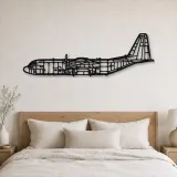 Silhouette d'avion C-130 en métal, Décoration murale en métal, Décor aéronautique, Décor d'aviation