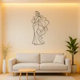Flowing Scarf Profile Metal Wall Art | Fashion Figure Wall Decor