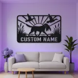 Personalized Retriever Duck Hunting Metal Wall Art