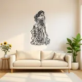 Floral Dress Muse Metal Wall Art | Botanical Woman Wall Decor