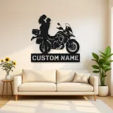 Personalized Adventure Motorcycle Couple Metal Wall Art