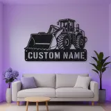 Personalized Heavy Wheel Loader Oversized Bucket Metal Wall Art